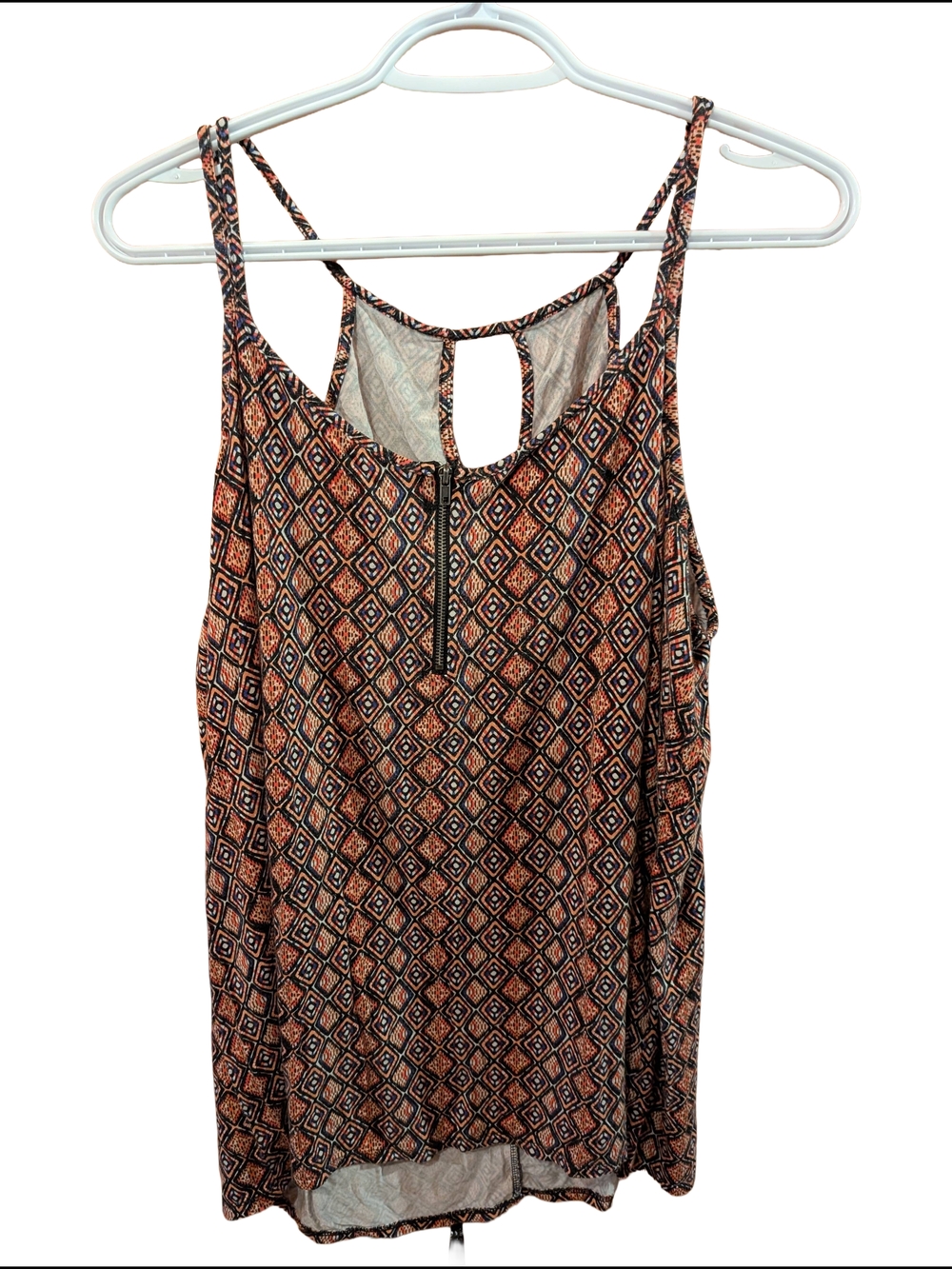 2/22$ Women's Geometric Print Sleeveless Tank Top - Orange